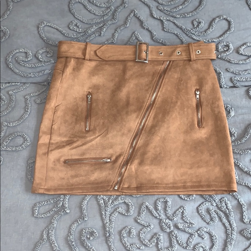 Faux suede skirt